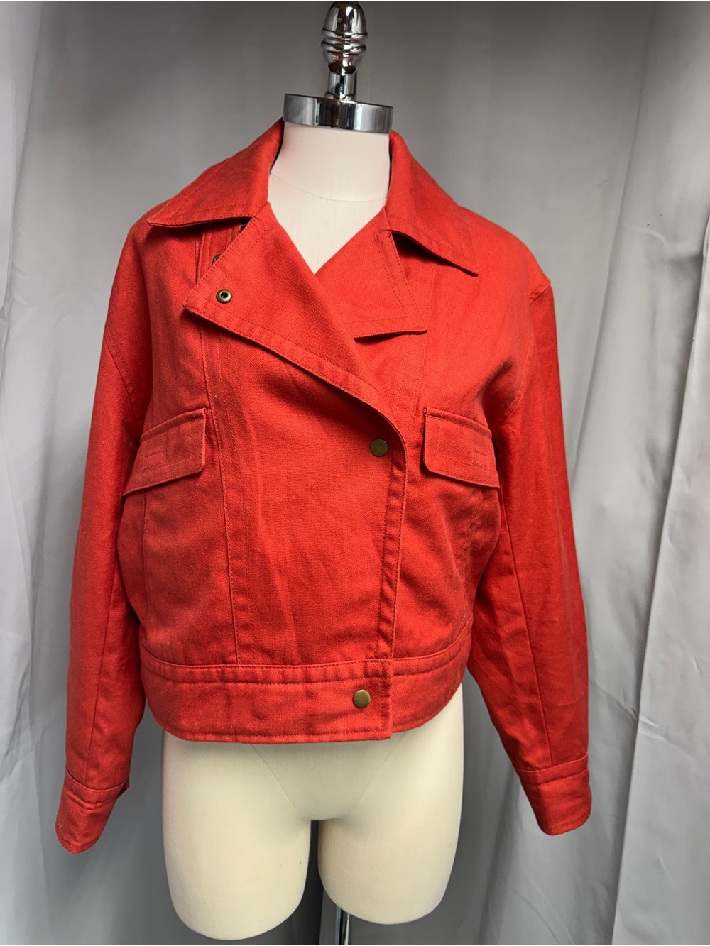 Banana Republic orange Cropped Motorcycle-Style Jacket size S NWT
